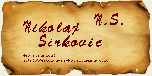 Nikolaj Sirković vizit kartica